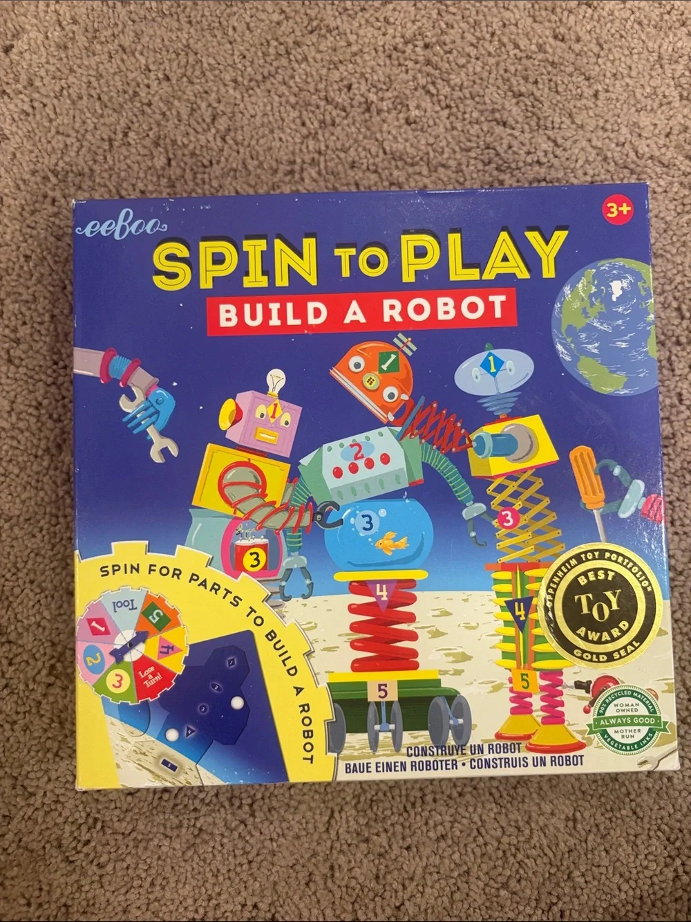Spin to Play Build a Robot Kids Toy - Blue